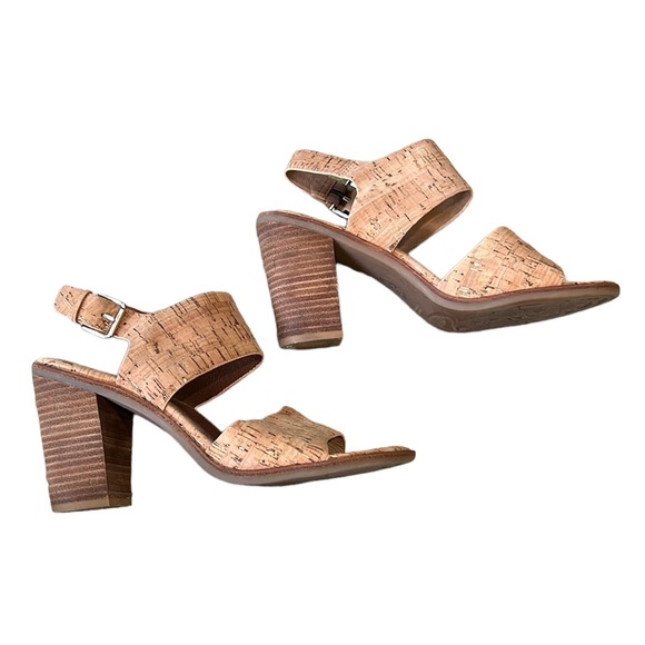 Sofft Pierz Tan Cork & Metallic Gold Chunky Heel Sandals in Gold Natural - 9.5 - Picture 7 of 16